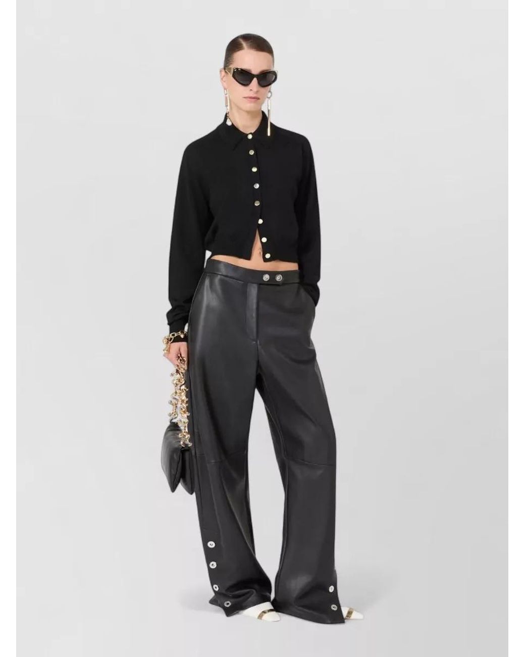 Sportmax Black Ribbed Virgin Wool Regular-Fit Cardigan