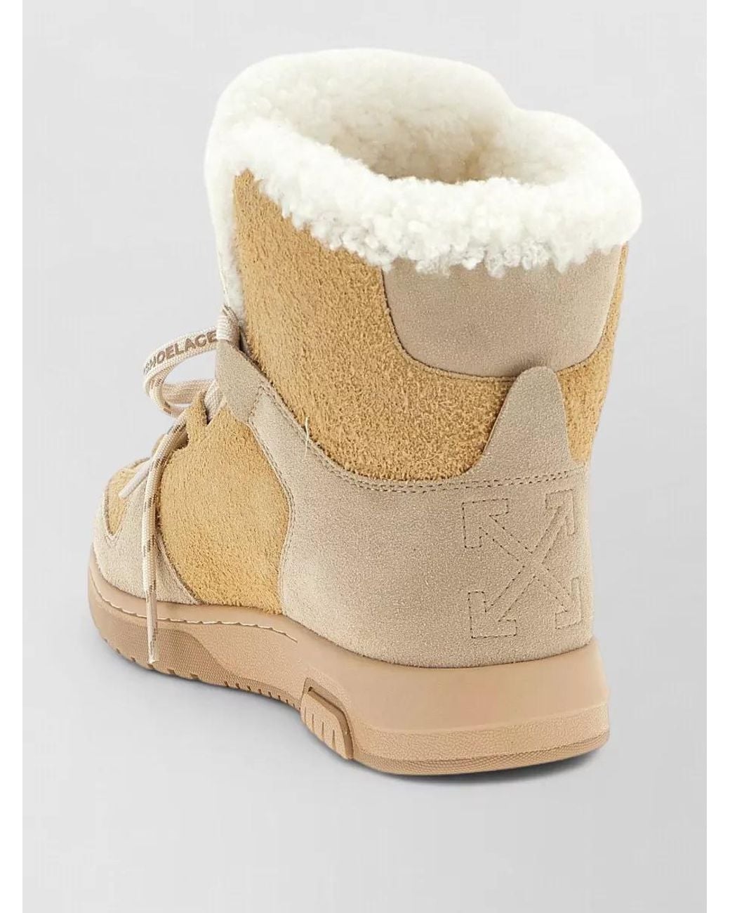 Off-White c/o Virgil Abloh Natural Leather Winter Lace-Up Ankle Boots