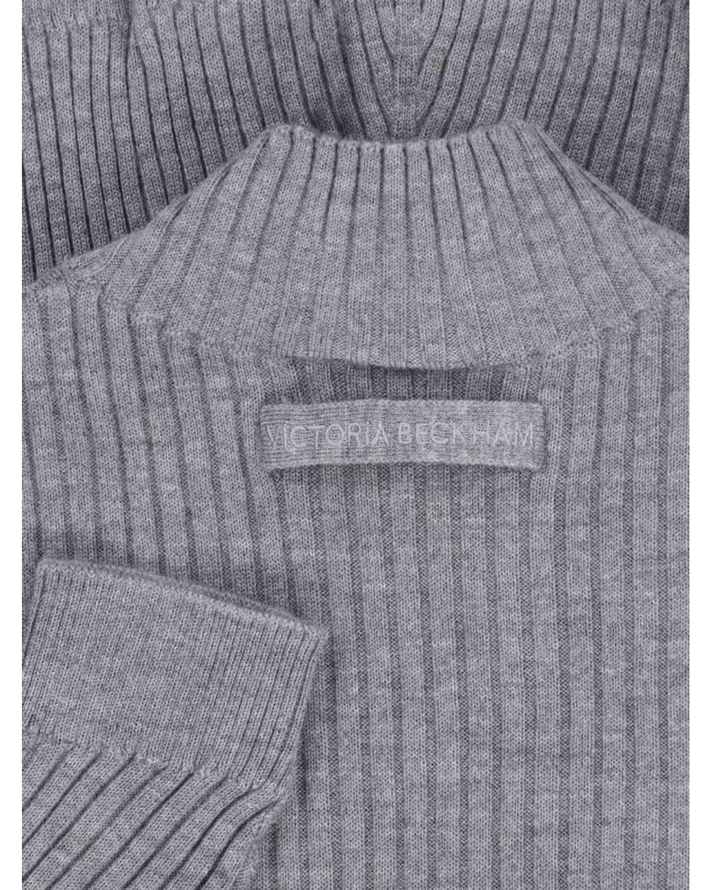 Victoria Beckham Blue Merino Wool Crewneck Sweatshirt