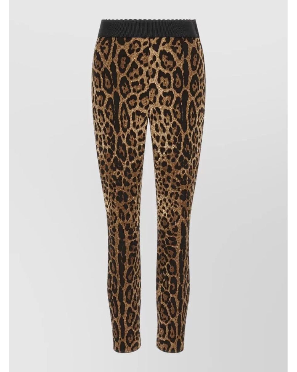 Dolce & Gabbana Natural Leo Animal-Print High-Rise Leggings