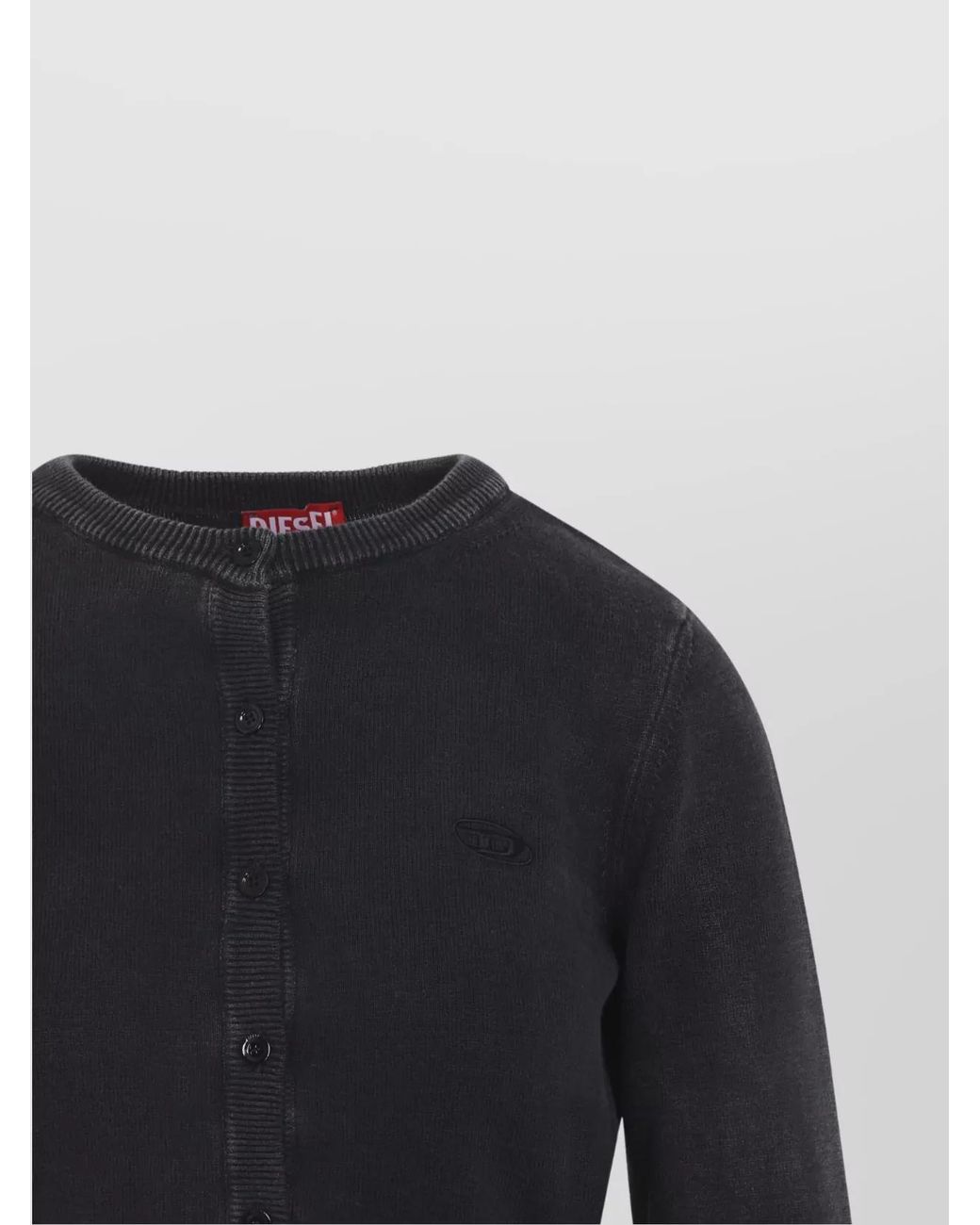 DIESEL Blue Cotton Round-Neck Long-Sleeve Cardigan