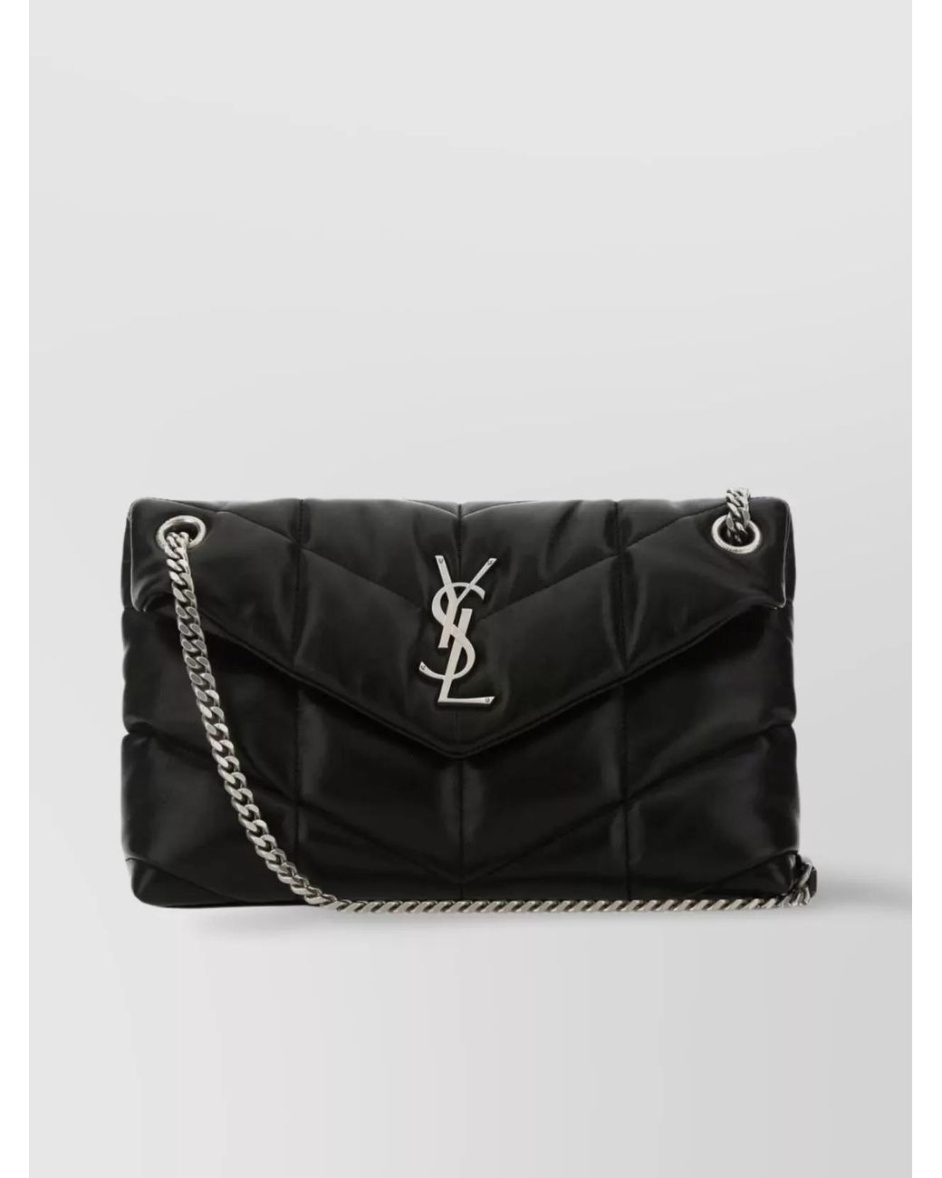 Saint Laurent Black Loulou Puffer Small Leather Shoulder Bag