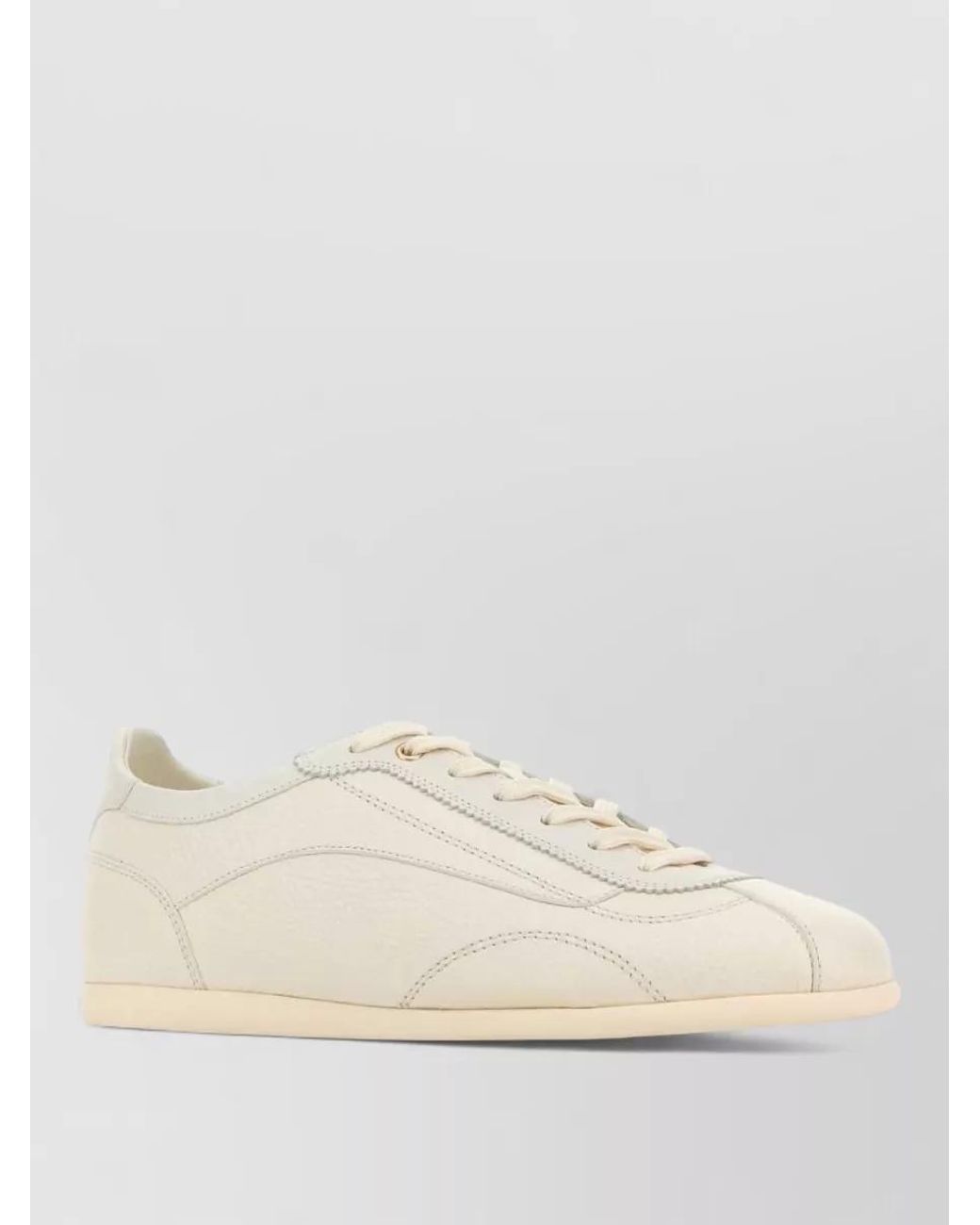Brunello Cucinelli Natural Leather Lace-Up Sneakers for men