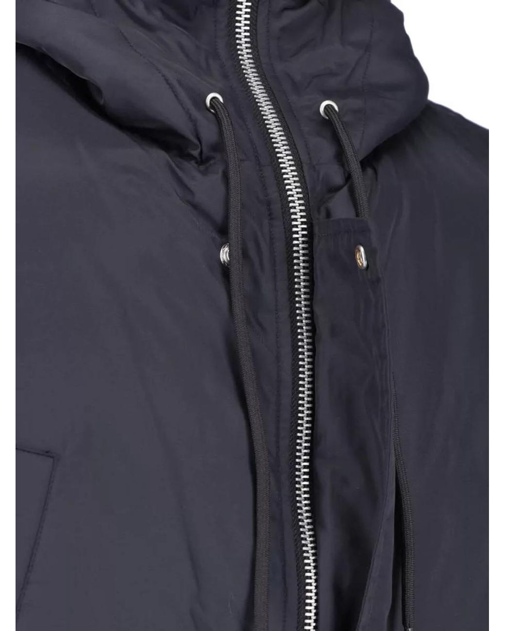 MM6 by Maison Margiela Blue Hooded Puffer Jacket for men