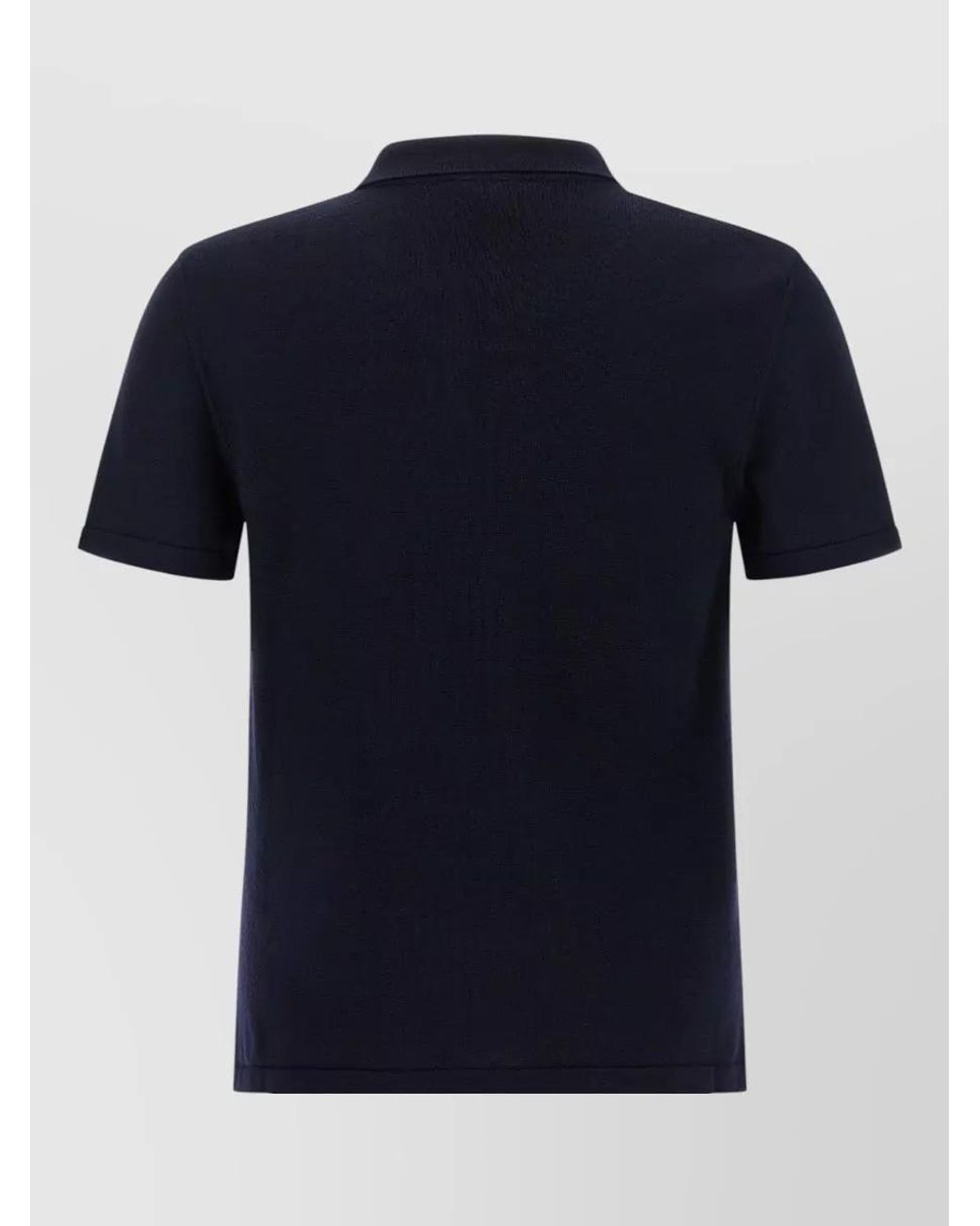A.P.C. Blue Virgin Wool Short-Sleeve Polo Shirt for men