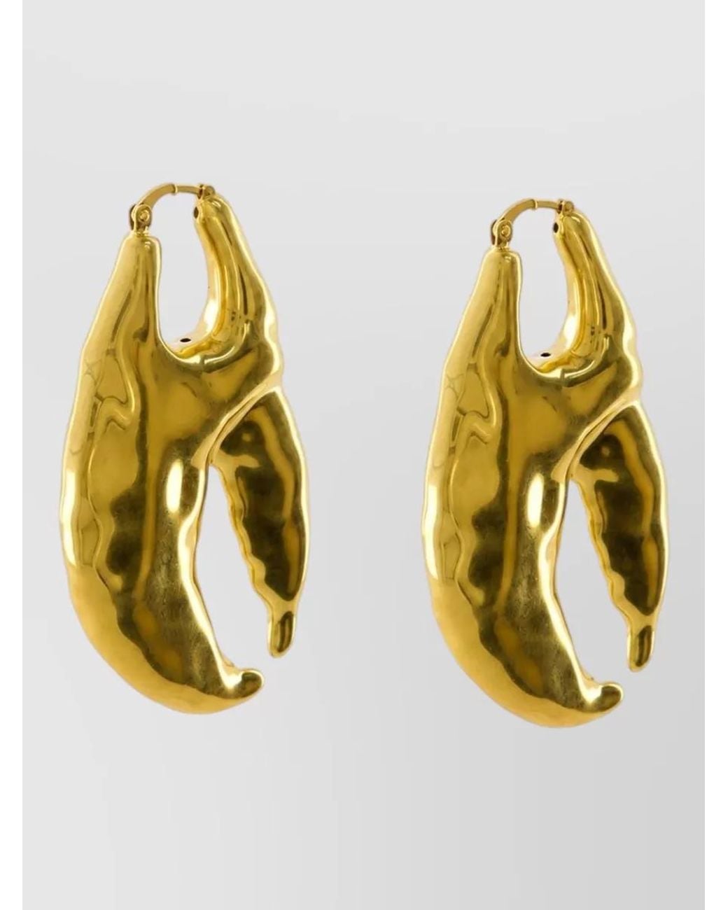 Jacquemus Metallic Hammered Hoop Earrings