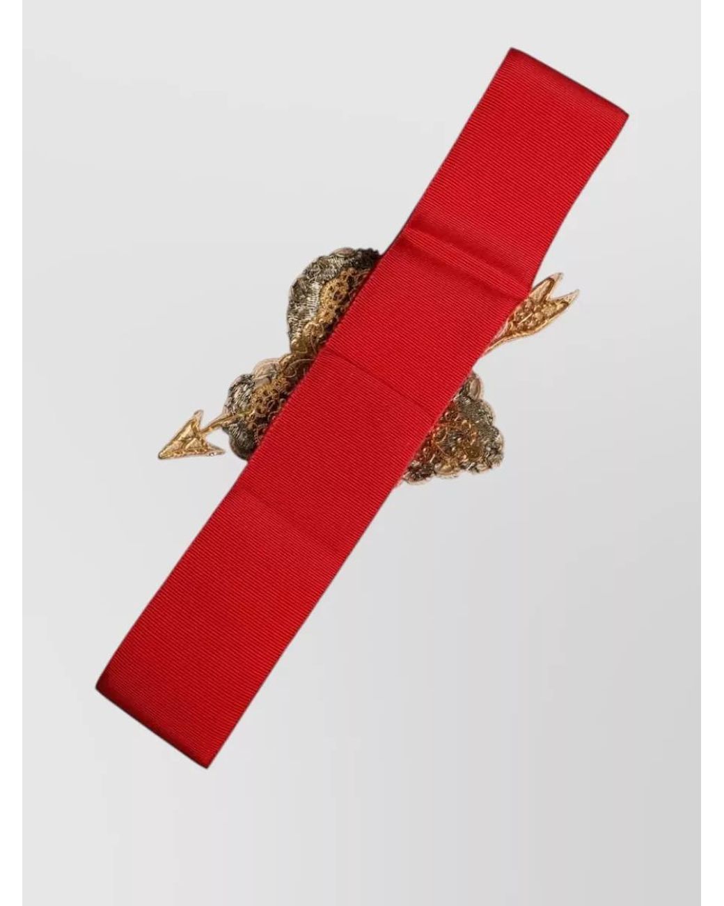 Dolce & Gabbana Red Heart Embellished Belt
