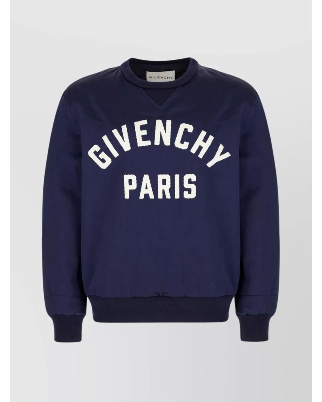 Givenchy Blue Cotton Blend Logo Patch Crewneck Sweatshirt for men
