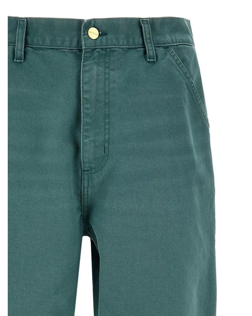 Carhartt Green Organic Cotton Wide-Leg Straight-Leg Trousers for men