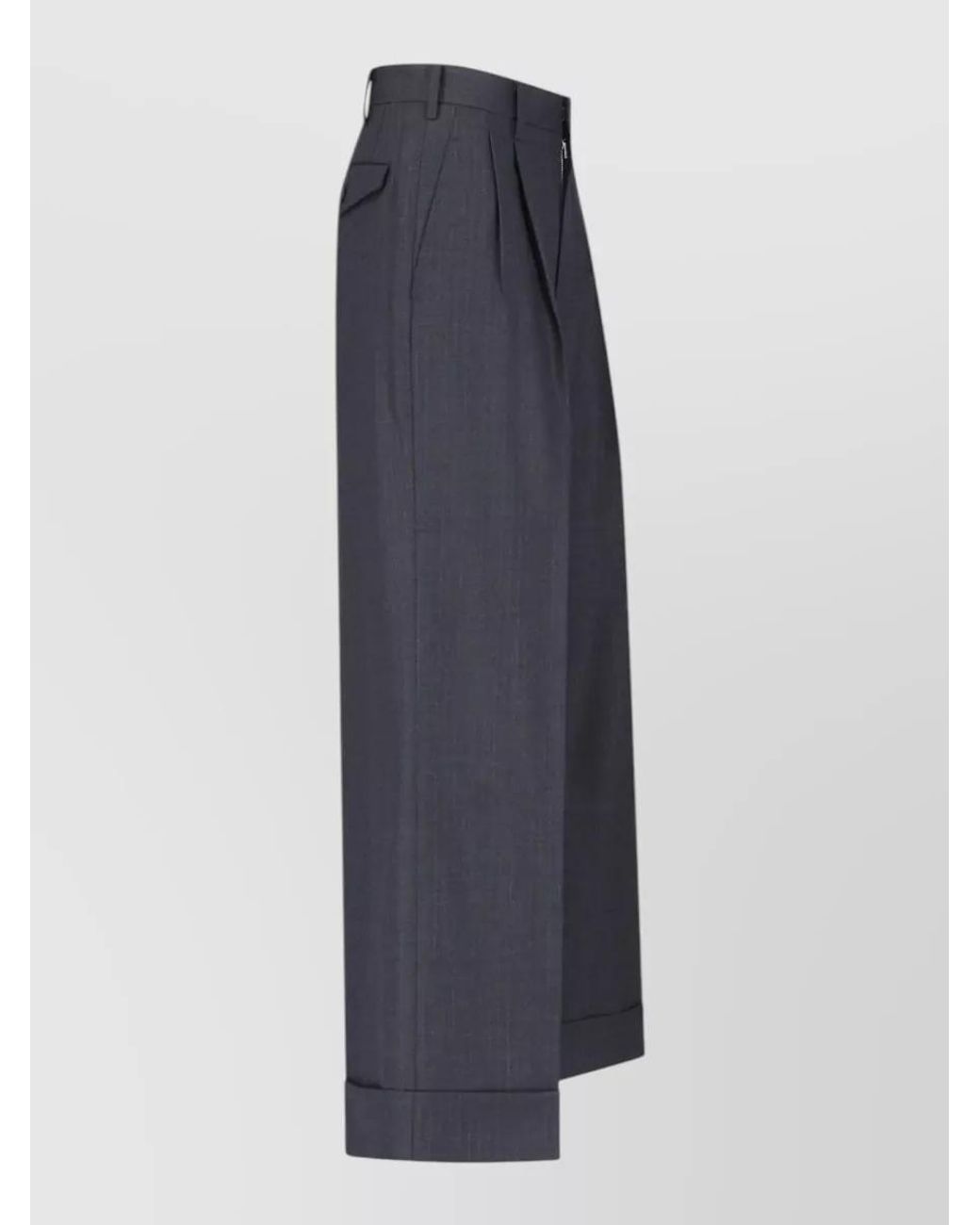 Junya Watanabe Blue Wool Straight-Leg Suit Trousers