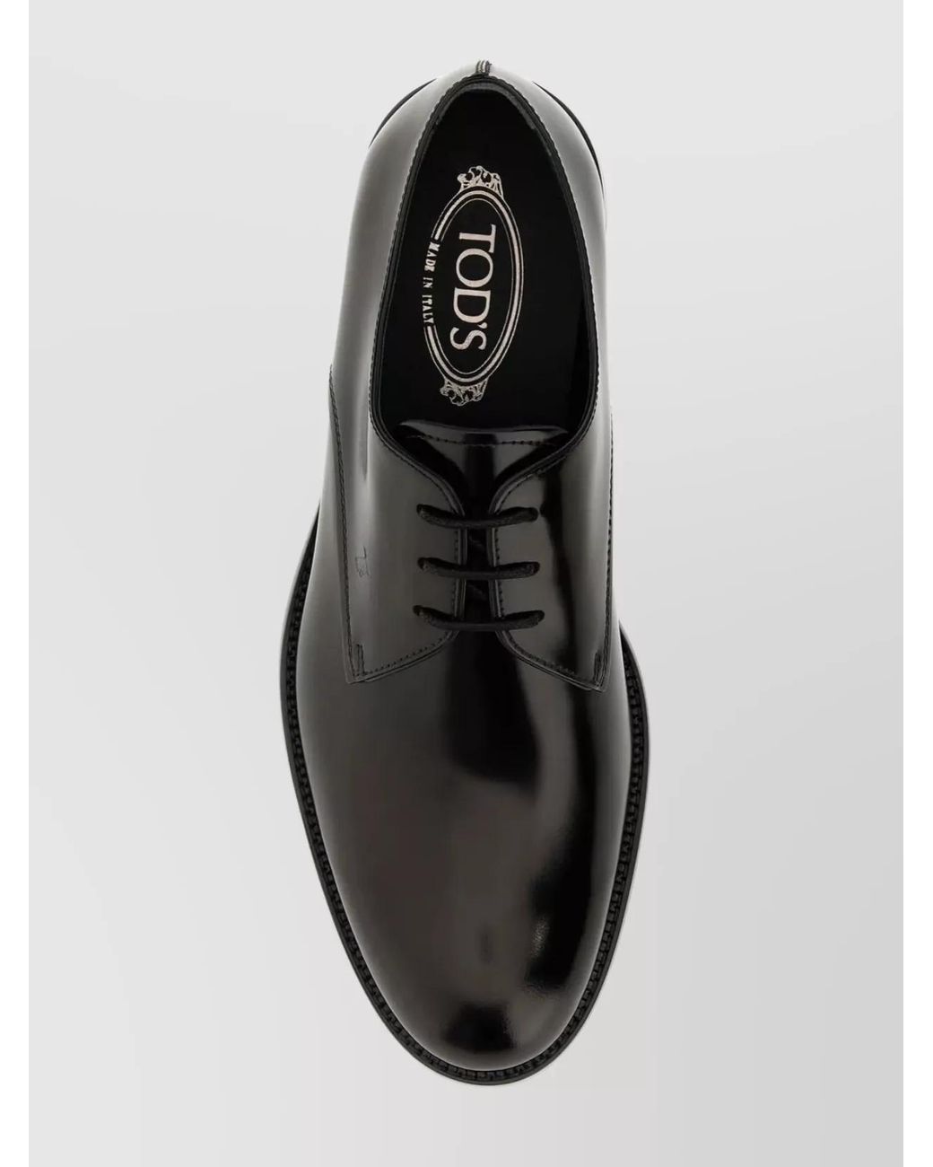 Tod's Black Leather Derby Shoes for men