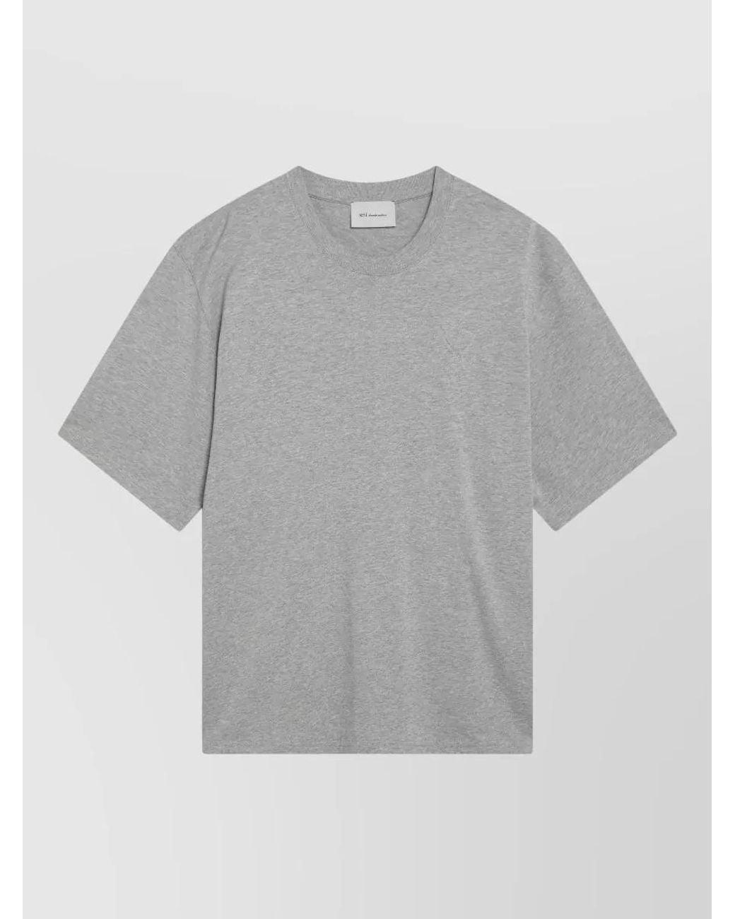 AMI Gray Logo-Print T-Shirt for men
