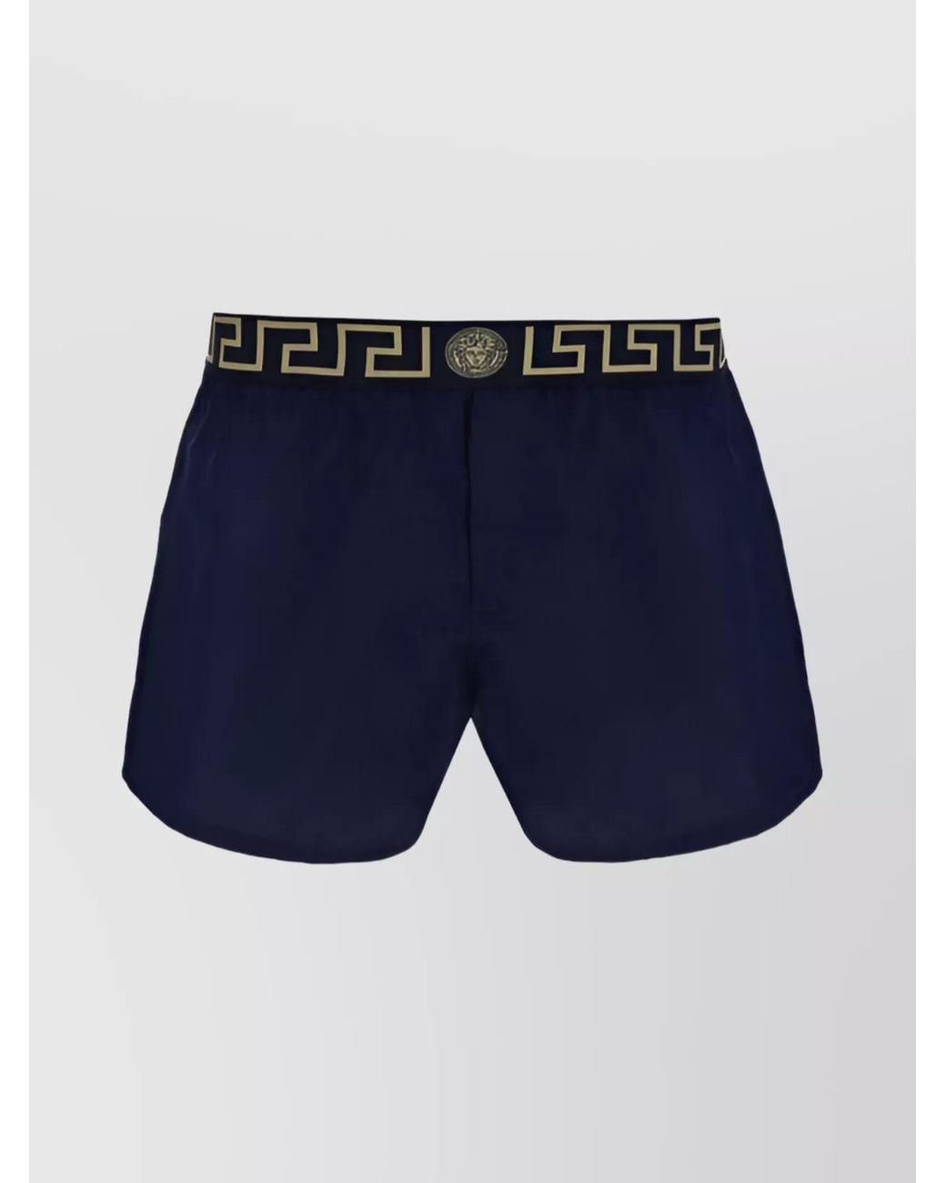 Versace Blue Greca Border Swim Shorts for men