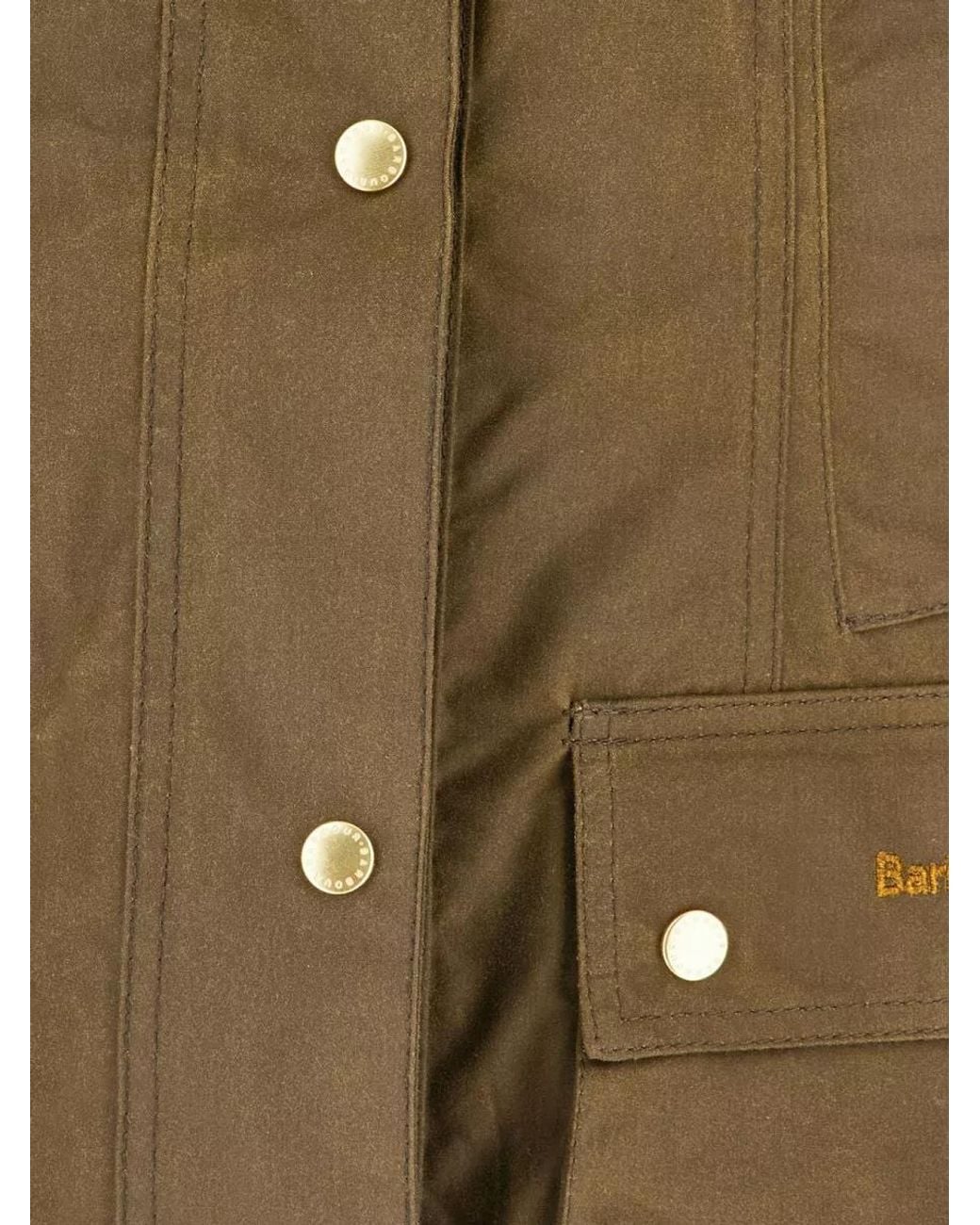 Barbour Green Waxed Cotton Single Breasted Coat