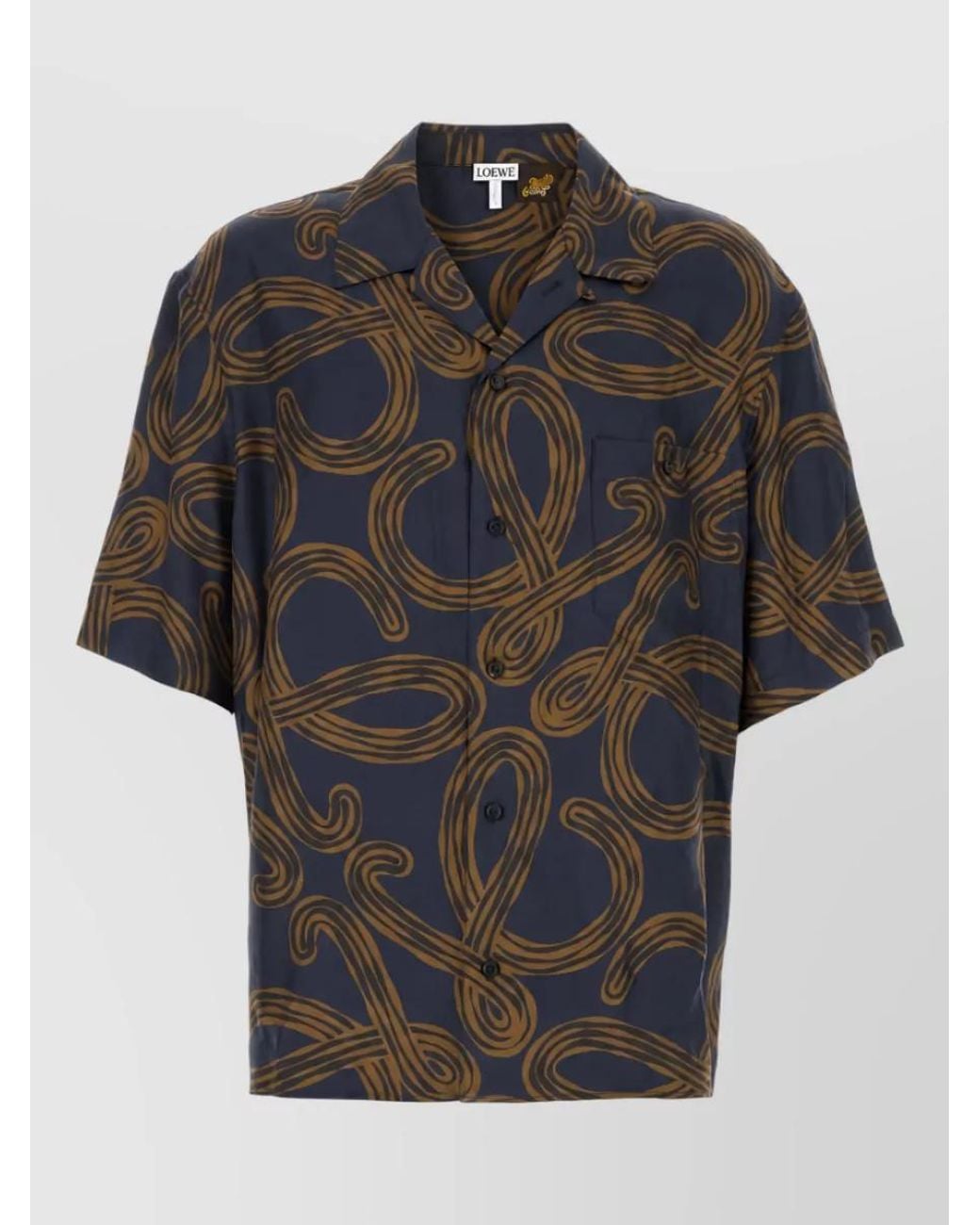 Loewe Black Silk Printed Shirt for men
