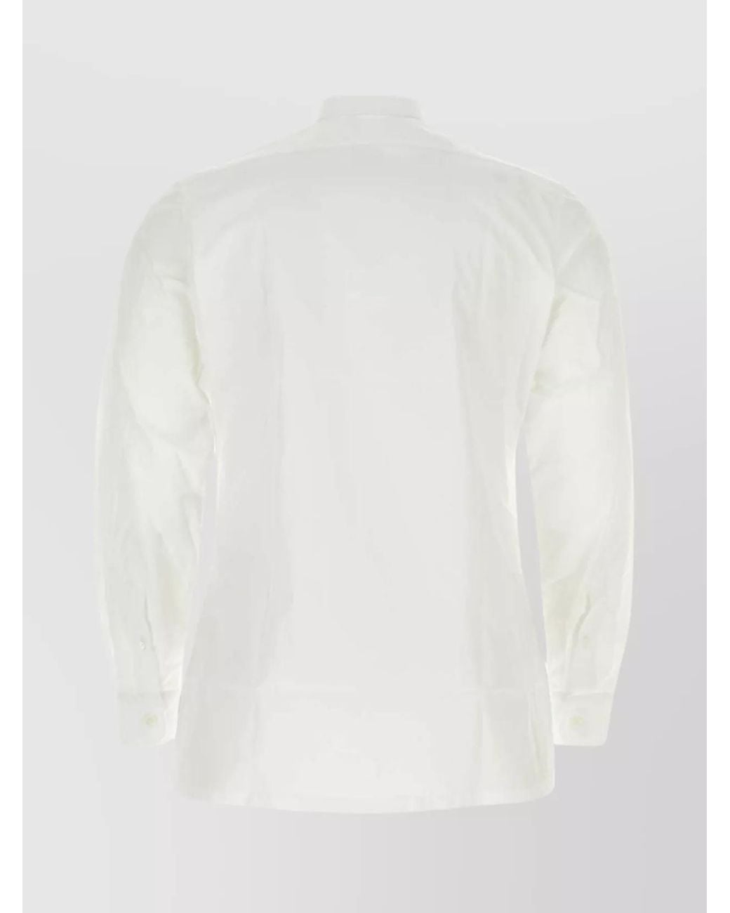 Givenchy White Cotton Poplin Logo Embroidered Shirt for men