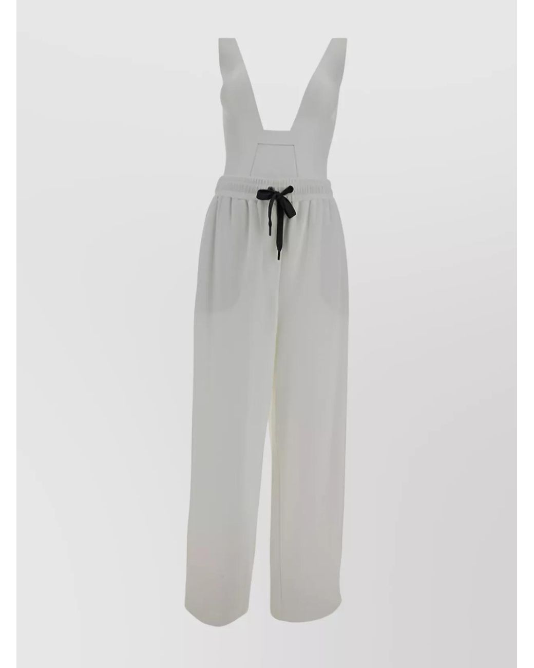 Brunello Cucinelli White Wide Leg Elastic Waistband Trousers