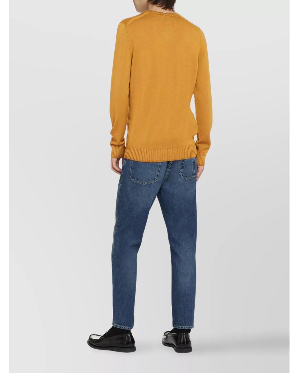 Drumohr Yellow Merino Wool Jumper for men