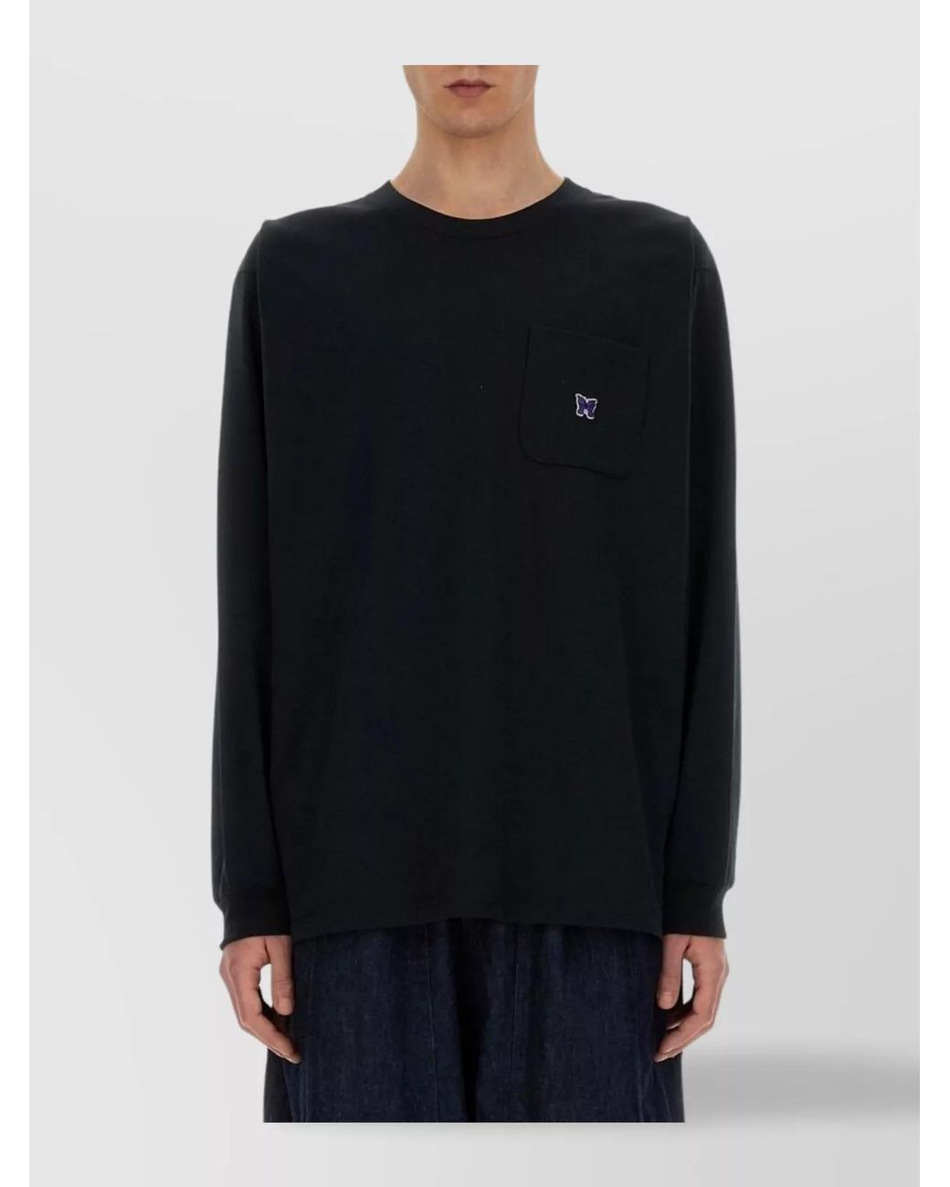 Needles Blue Polyester T-Shirt for men