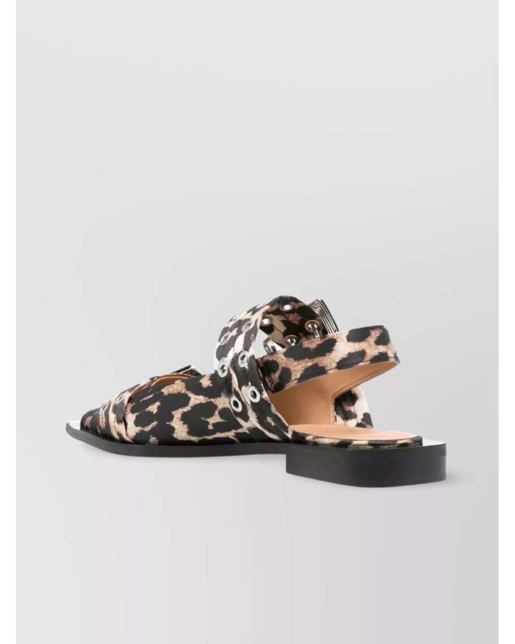 Ganni Metallic Leopard-Print Slingback Ballerina Flats