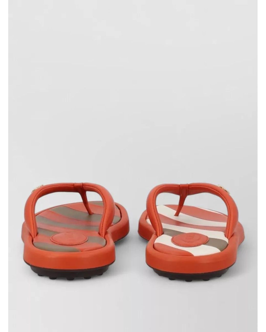 Tod's Red Leather Logo-Detail Flip Flops