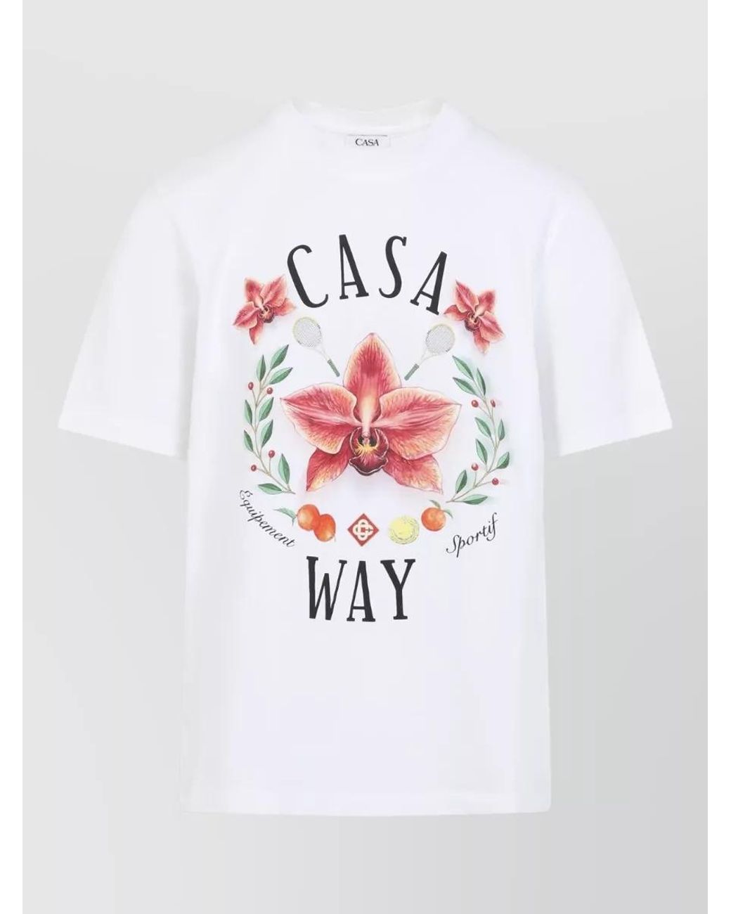 Casablanca White Organic Cotton Graphic Logo-Print T-Shirt for men