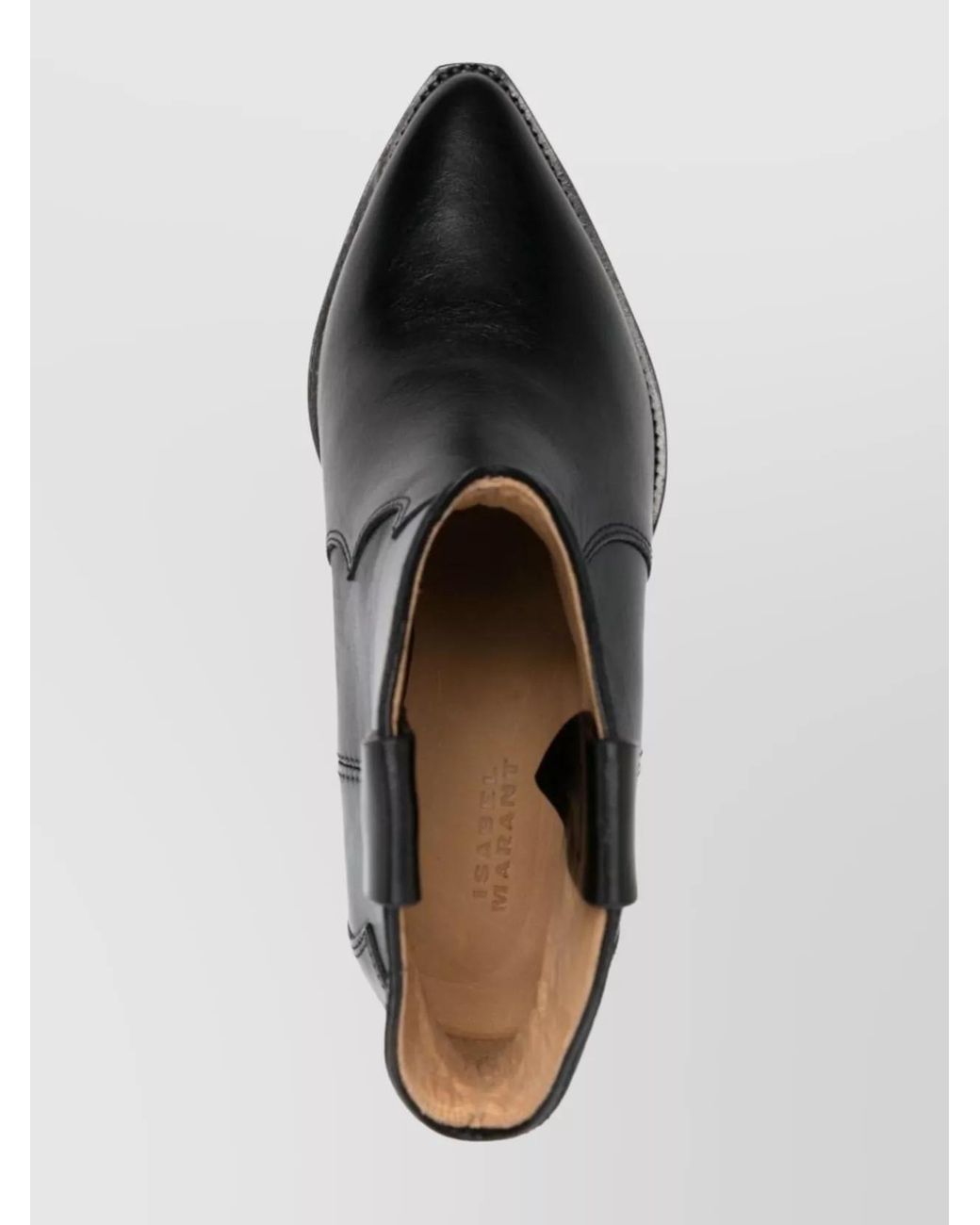 Isabel Marant Black Leather Cowboy Ankle Boots