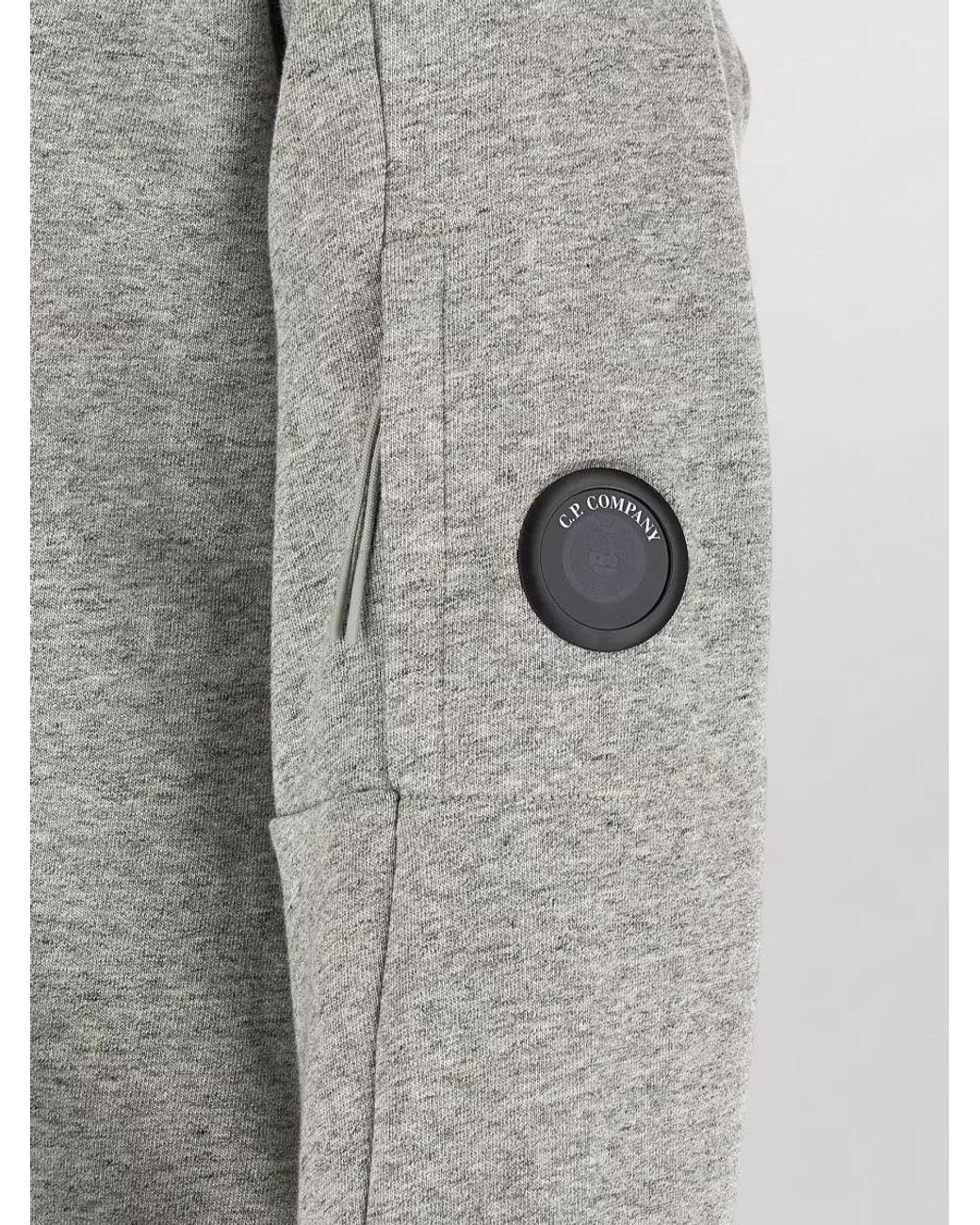 C P Company Gray Cotton High Neck Half Zip Sweatshirt for men