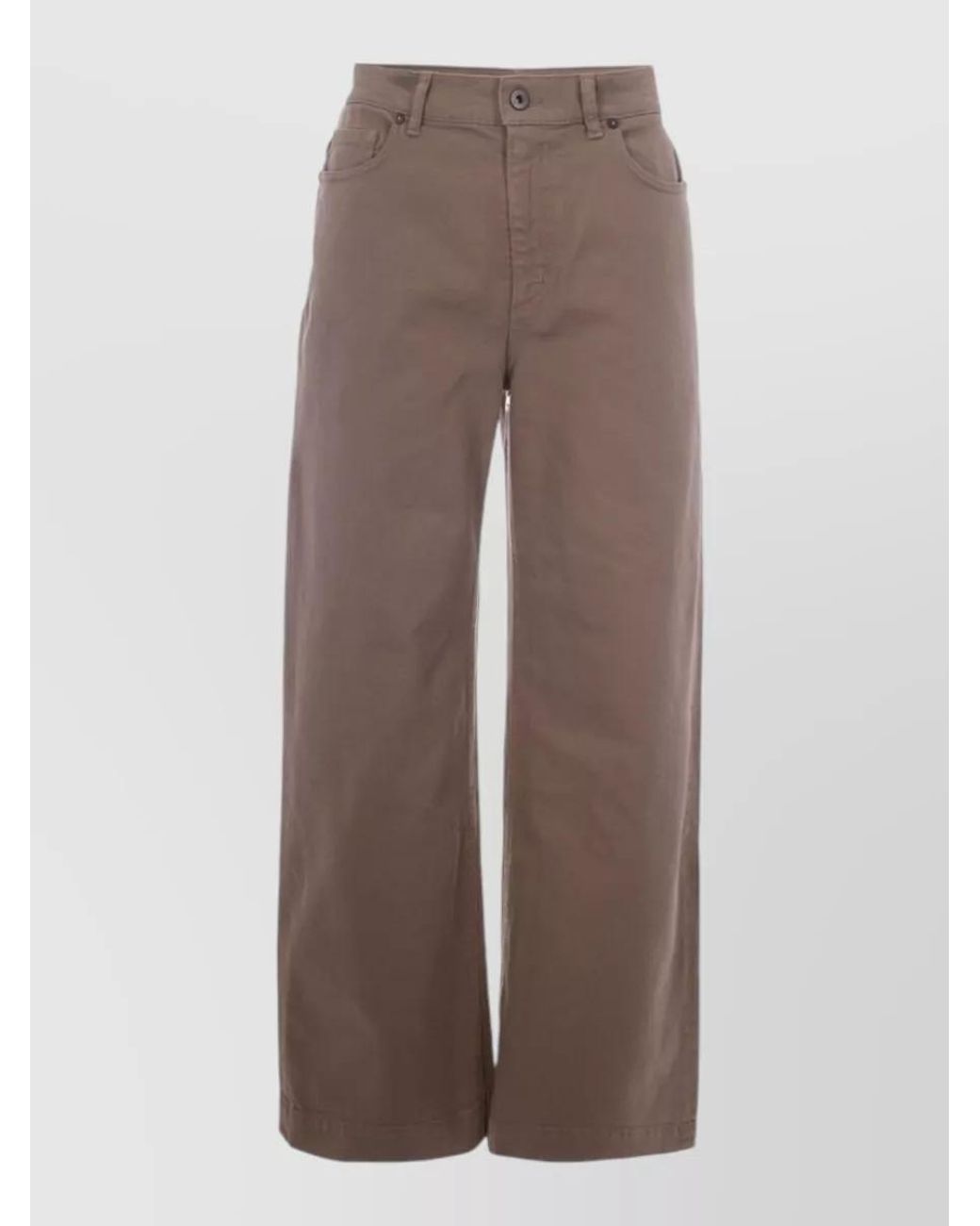 P.A.R.O.S.H. Brown Denim Wide-Leg Jeans