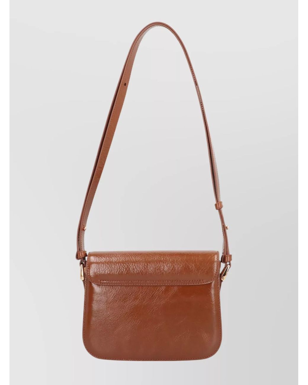 A.P.C. White Grace Small Leather Shoulder Bag