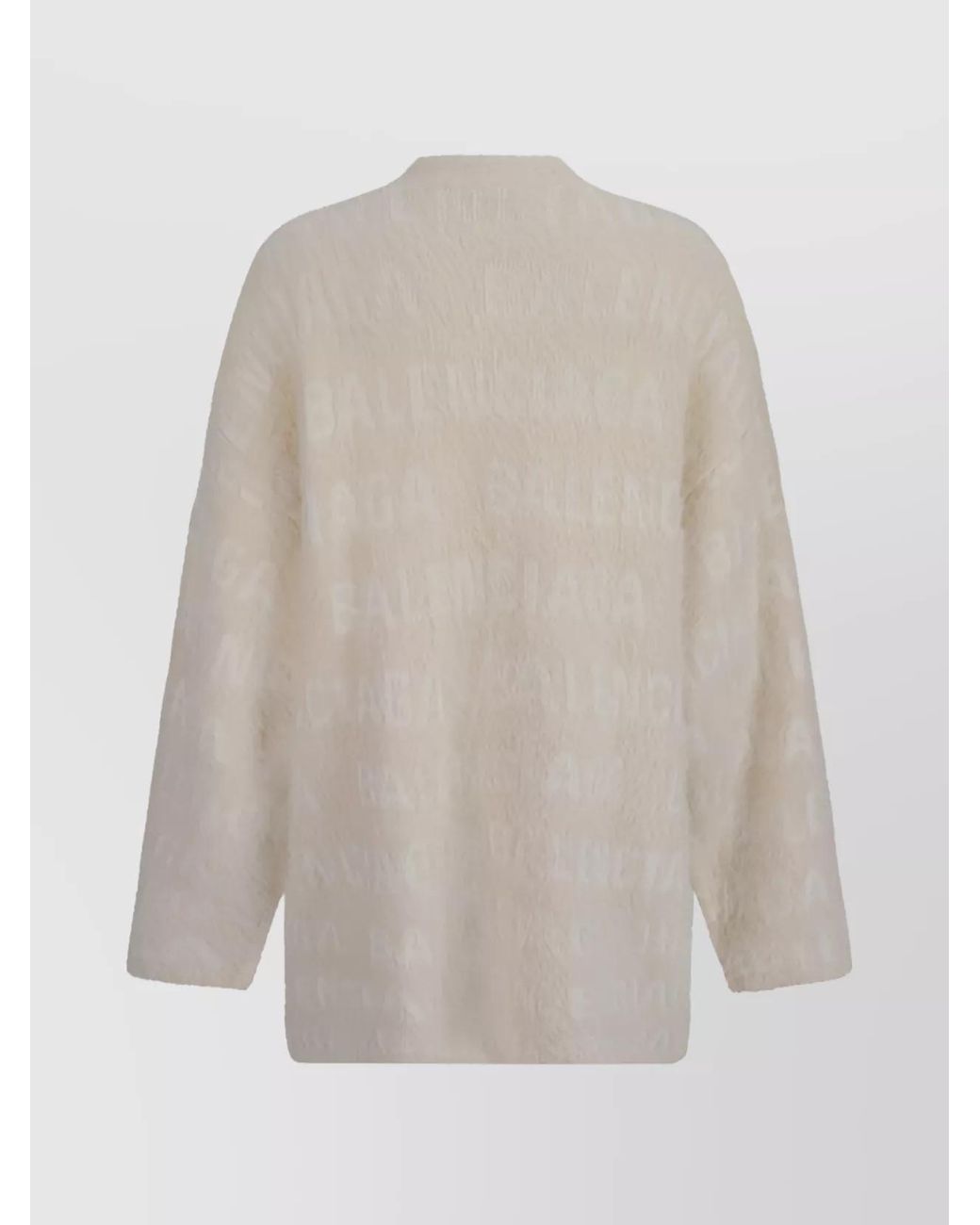 Balenciaga White Oversized V-Neck Cardigan