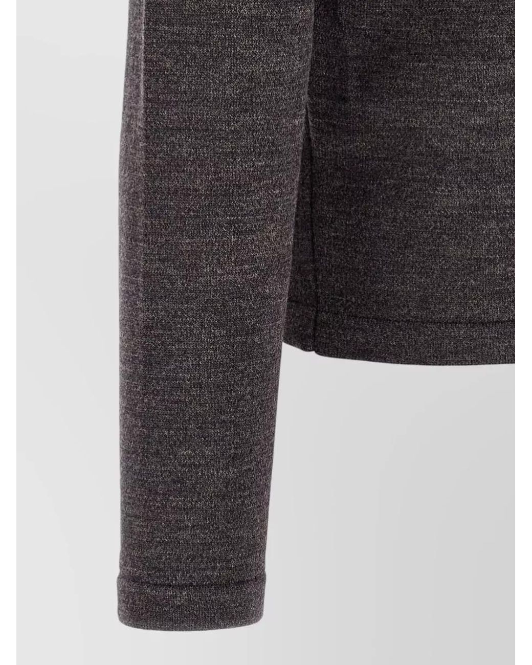 Lemaire Gray Wool Long-Sleeve Knitted Polo Sweater for men