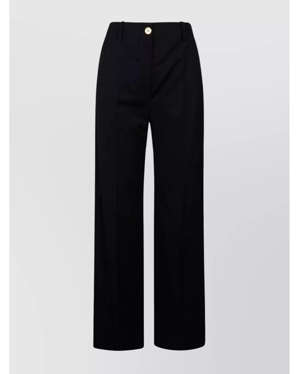 Patou Black Virgin Wool High-Rise Wide-Leg Tailored Trousers