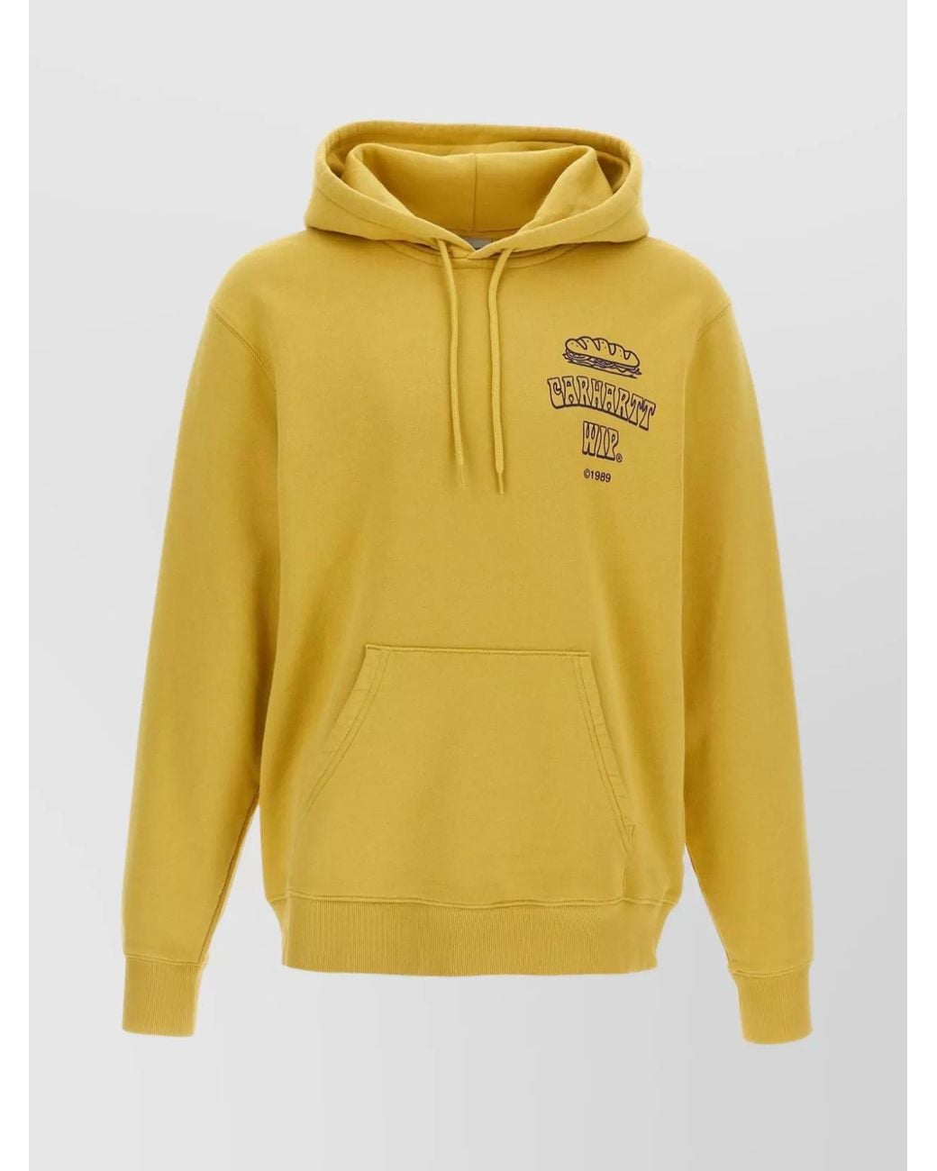 Carhartt Yellow Cotton Printed Hoodie for men