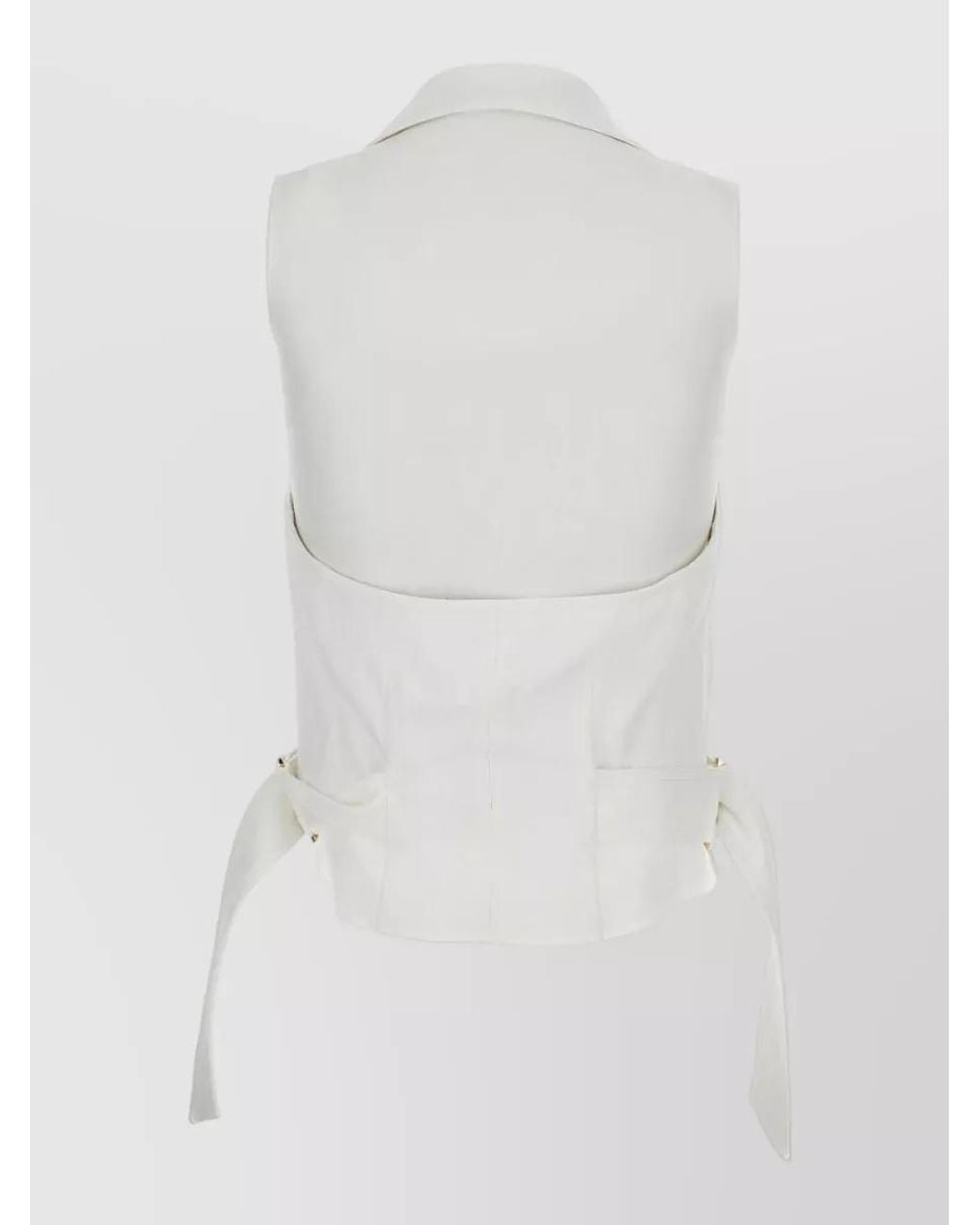 Elisabetta Franchi White Double-Breasted Belted Sleeveless Vest