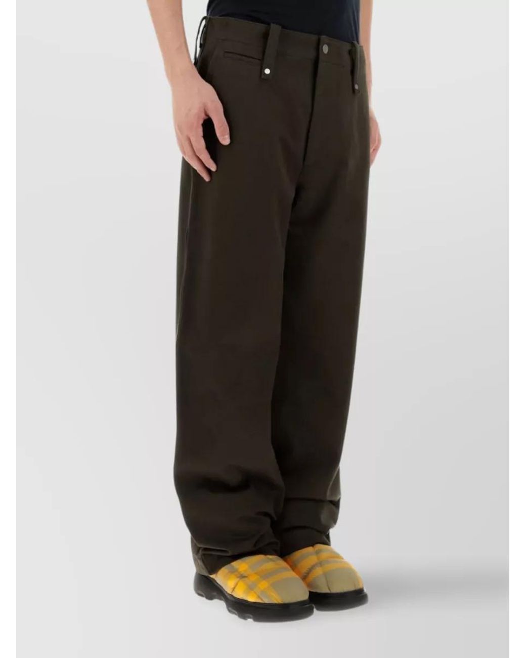 Burberry Black Cotton Wide-Leg Trousers for men