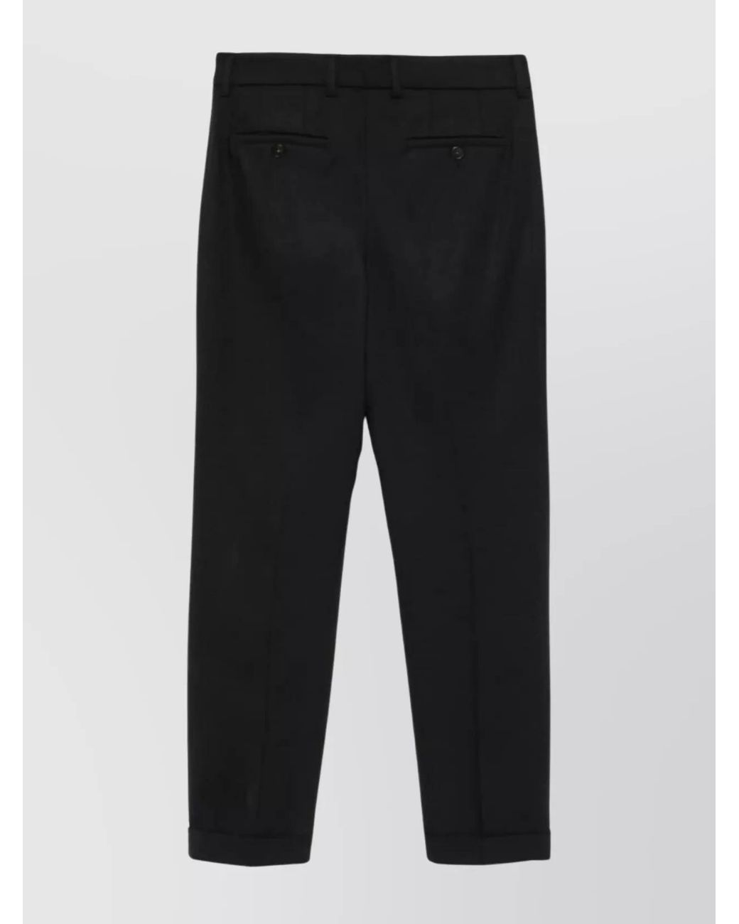 Incotex Black Cropped Tapered Tailored Trousers