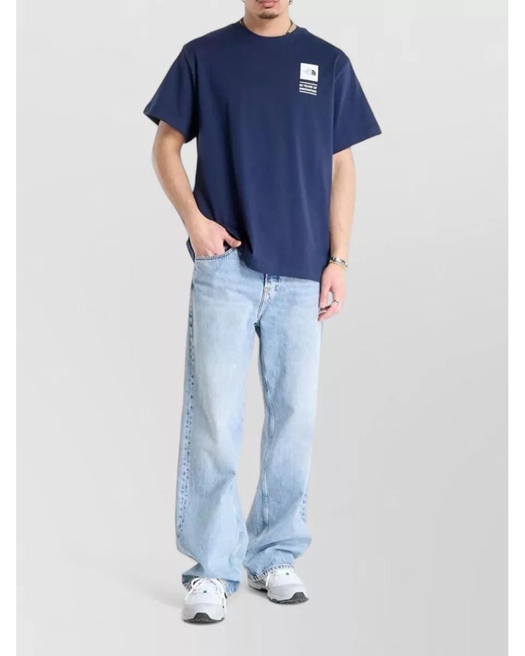 The North Face Blue Cotton Short-Sleeve T-Shirt for men