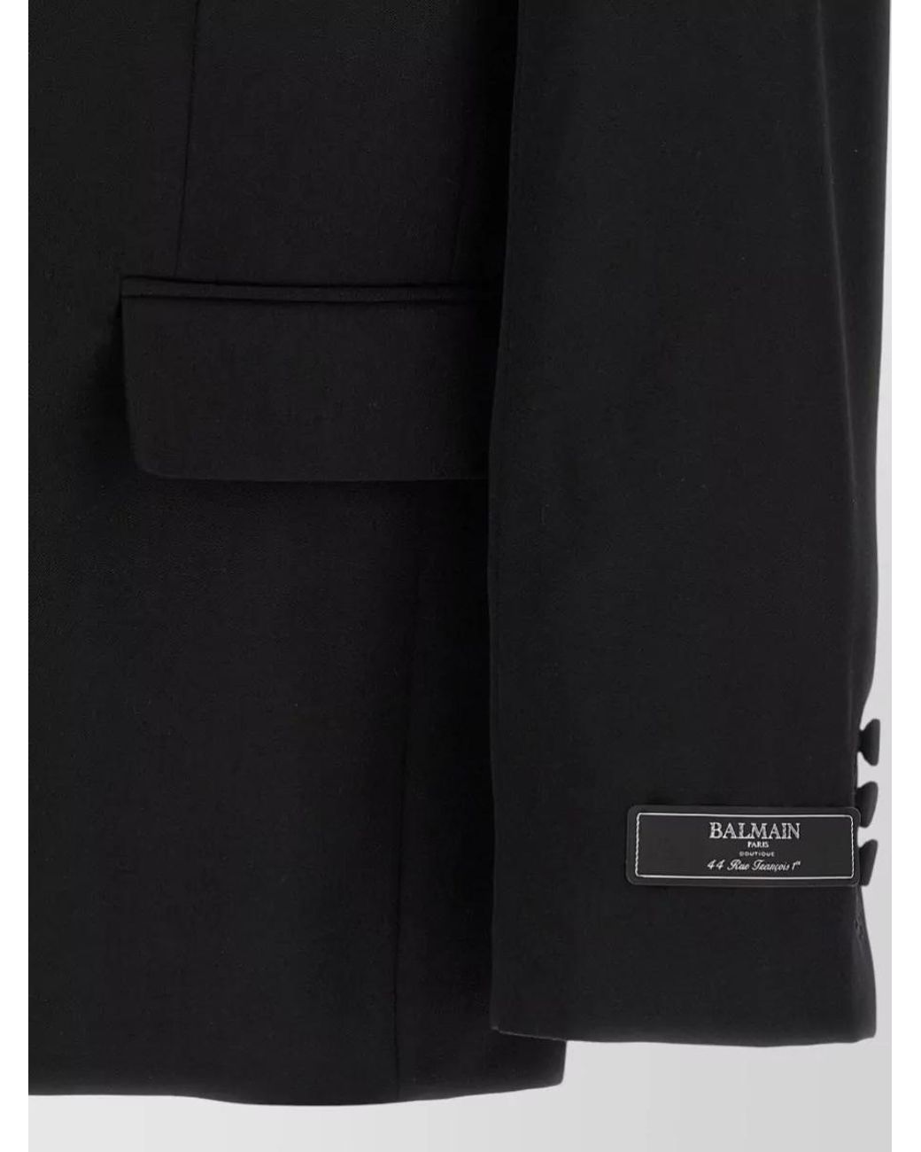 Balmain Black Virgin Wool Crystal-Embellished Blazer for men