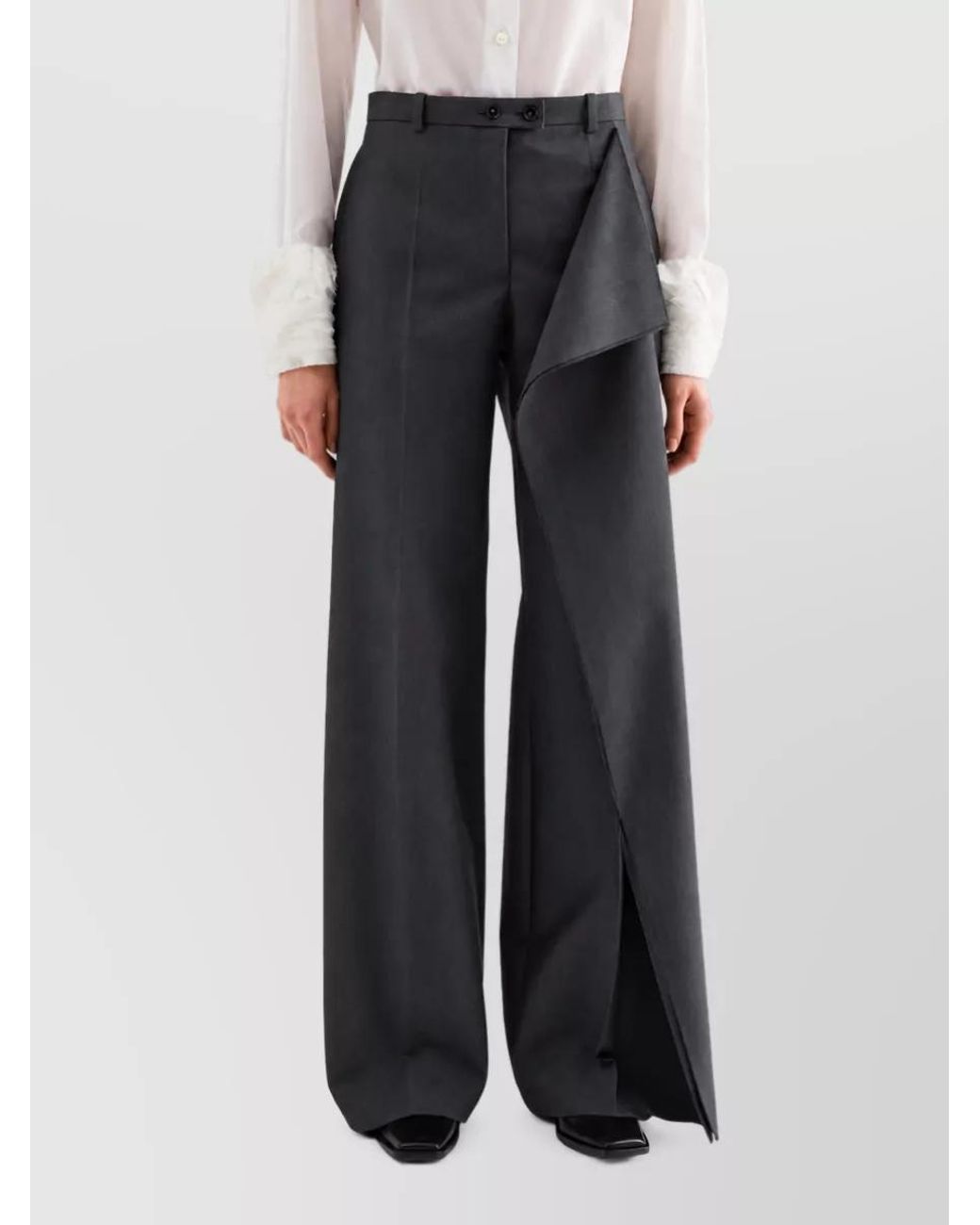 Jil Sander Gray Relaxed-Fit Wool Tailored Trousers