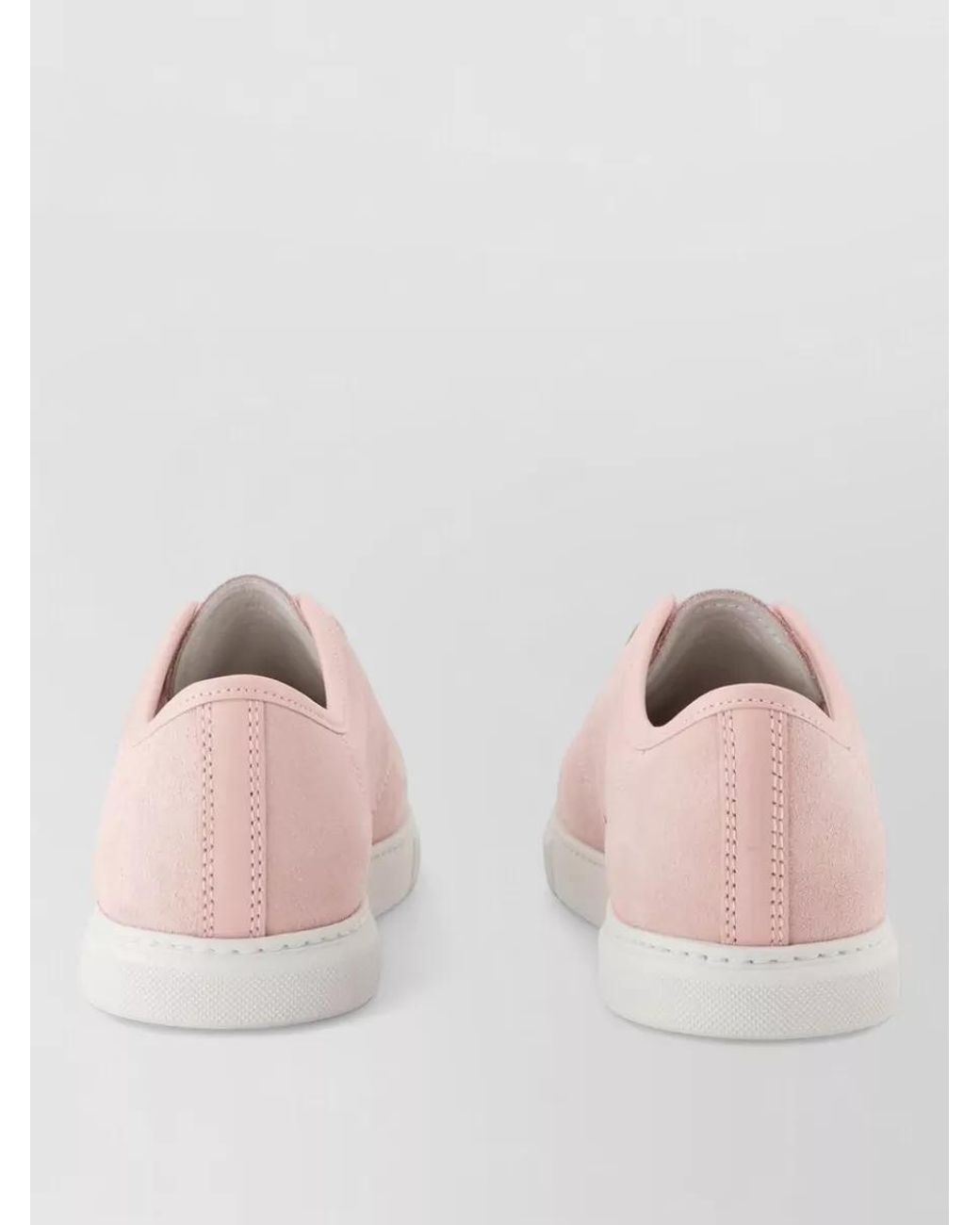 Lanvin Pink Leather Lace-Up Sneakers