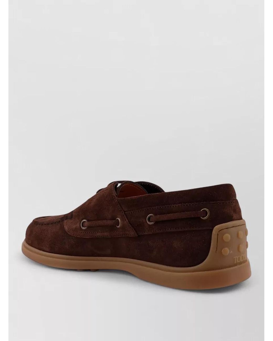Tod's Brown Suede Boat Shoes for men