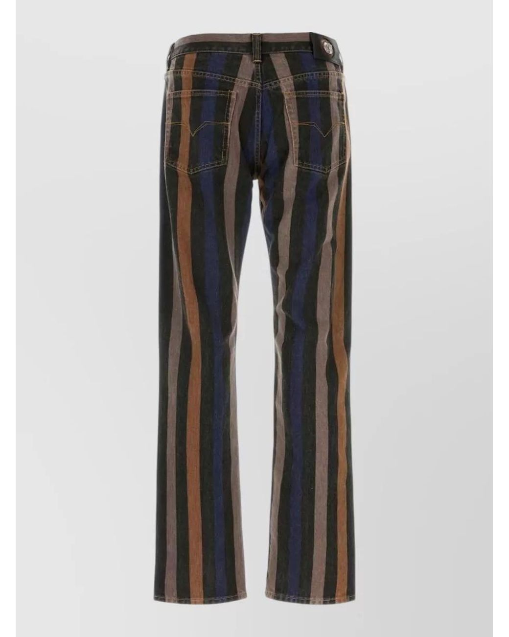 Versace Gray Printed Denim Jeans for men