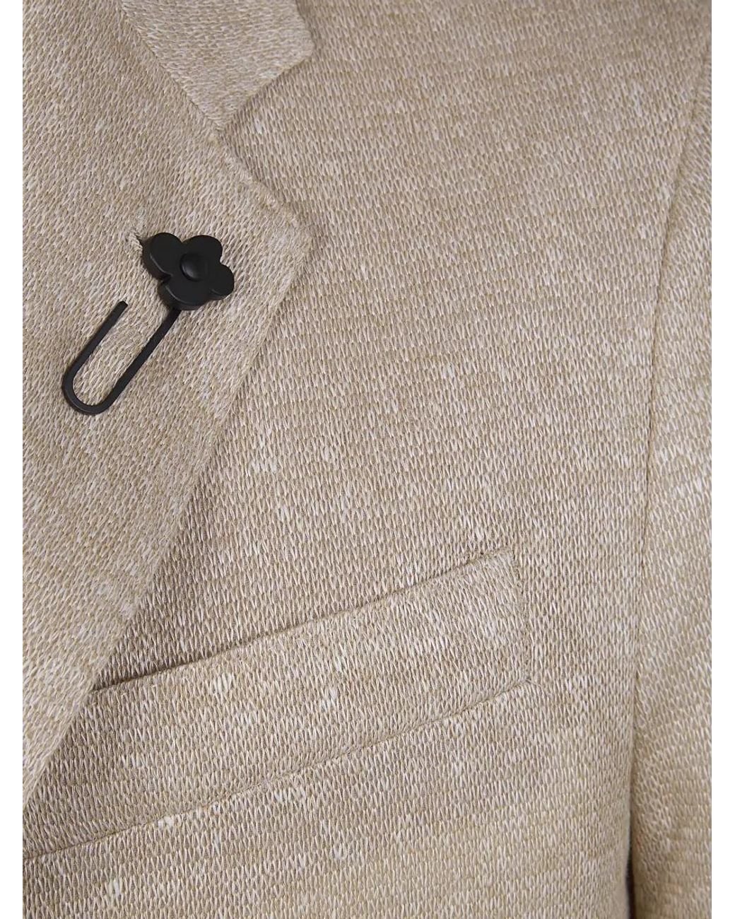 Lardini Natural Knitted Suit Jacket for men