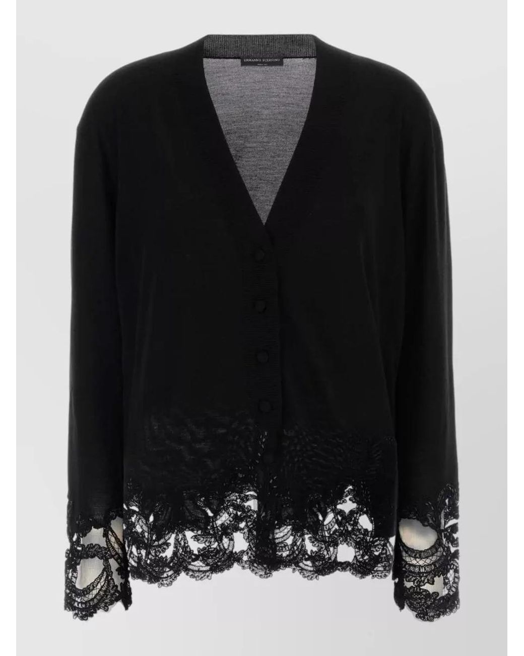 Ermanno Scervino Black Virgin Wool Cardigan