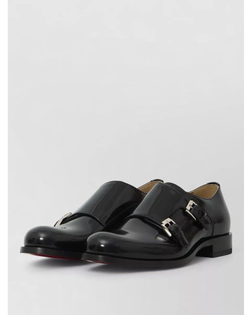 Christian Louboutin Black Leather Monk Shoes for men