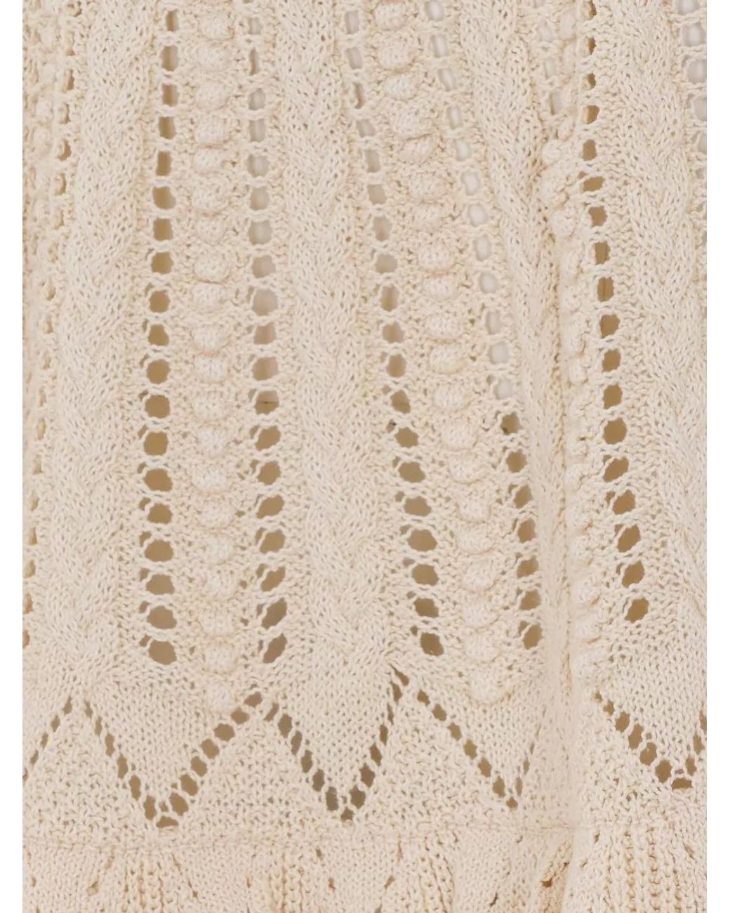 Isabel Marant Natural Cotton Crochet Mini Skirt