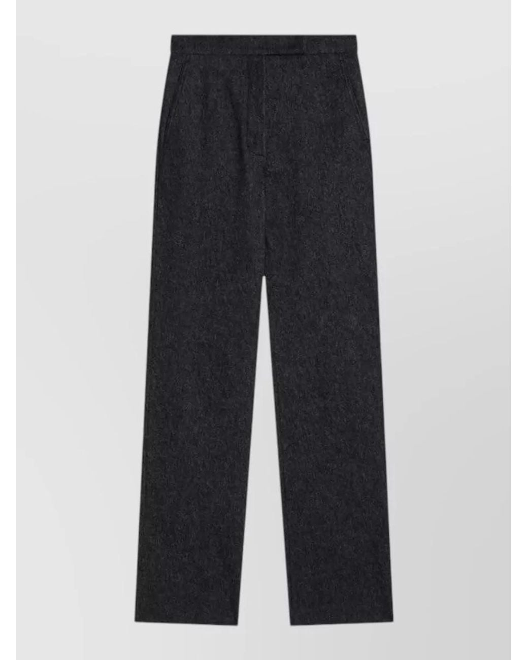 Max Mara Blue Cotton Straight-Leg Trousers