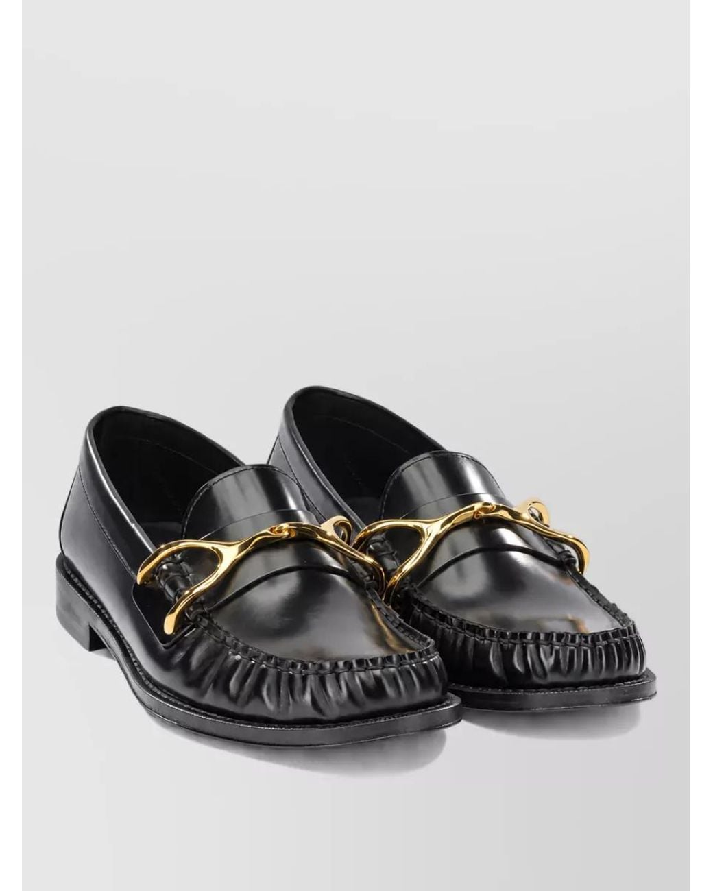 McQueen Black Leather Loafers for men