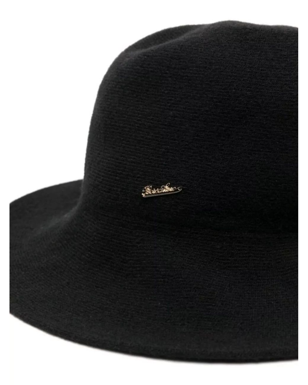 Borsalino Black Fine-Knit Cashmere-Blend Cloche Hat
